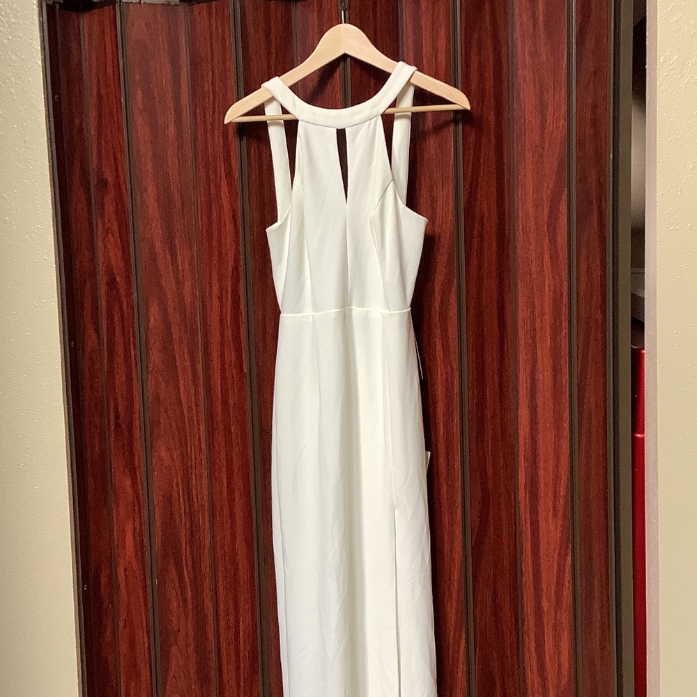 Backless White wedding dress